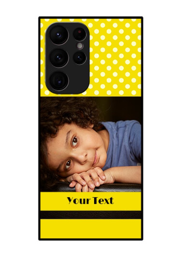 Galaxy S22 Ultra 5G Custom Glass Phone Case - Bright Yellow Case Design