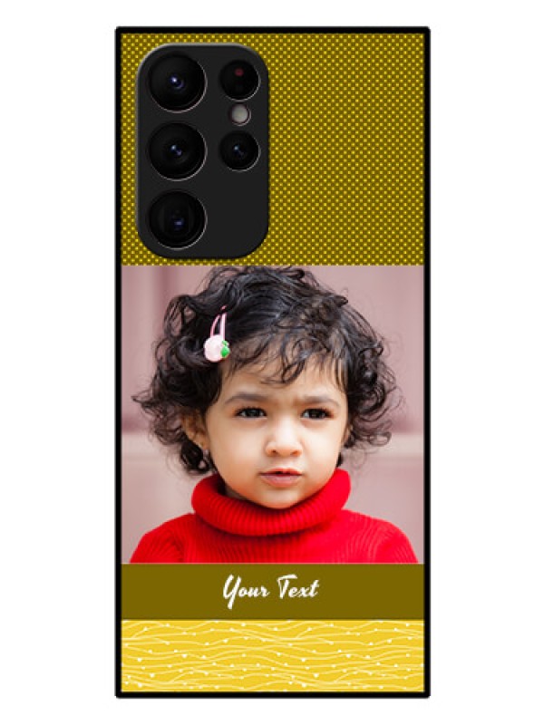 Custom Galaxy S22 Ultra 5G Custom Glass Phone Case - Simple Green Color Design