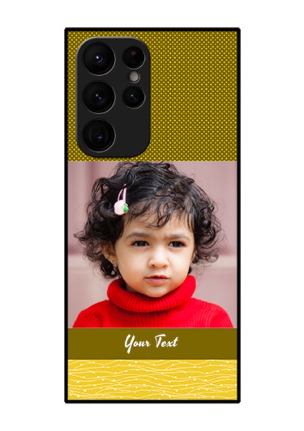 Galaxy S22 Ultra 5G Custom Glass Phone Case - Simple Green Color Design
