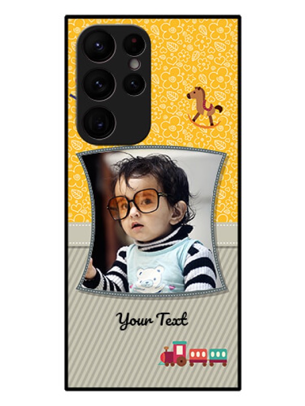 Custom Galaxy S22 Ultra 5G Personalized Glass Phone Case - Baby Picture Upload Design