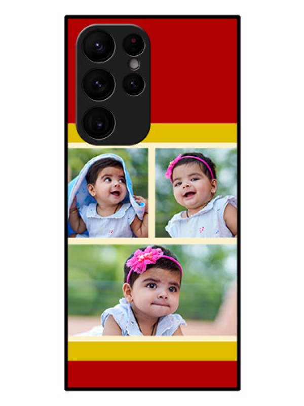 Custom Galaxy S22 Ultra 5G Custom Glass Mobile Case - Multiple Pic Upload Design