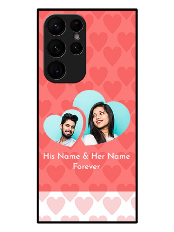 Custom Galaxy S22 Ultra 5G Personalized Glass Phone Case - Couple Pic Upload Design