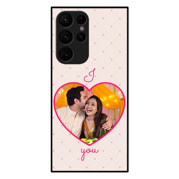 Galaxy S22 Ultra 5G Custom Glass Mobile Case - Heart Shape Design