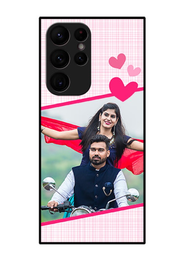 Galaxy S22 Ultra 5G Custom Glass Phone Case - Love Shape Heart Design