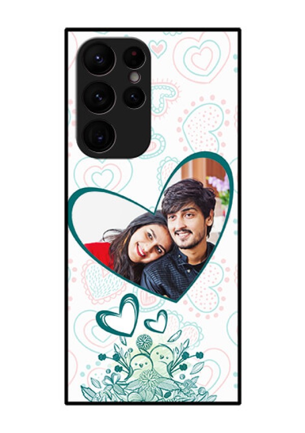 Galaxy S22 Ultra 5G Photo Printing on Glass Case - Premium Couple Design