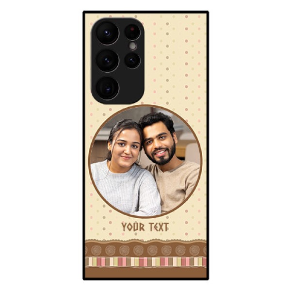 Galaxy S22 Ultra 5G Custom Glass Mobile Case - Brown Dotted Mobile Case Design Galaxy S22 Ultra 5G Custom Glass Mobile Case - Brown Dotted Mobile Case Design