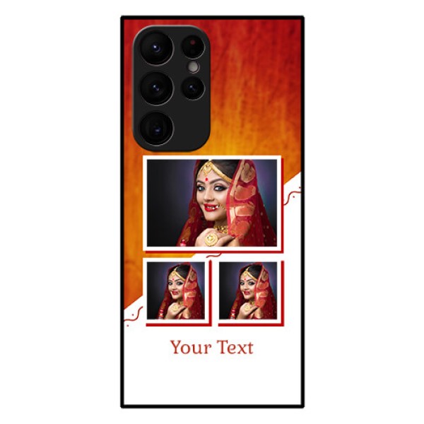 Galaxy S22 Ultra 5G Custom Glass Phone Case - Wedding Memories Design Galaxy S22 Ultra 5G Custom Glass Phone Case - Wedding Memories Design