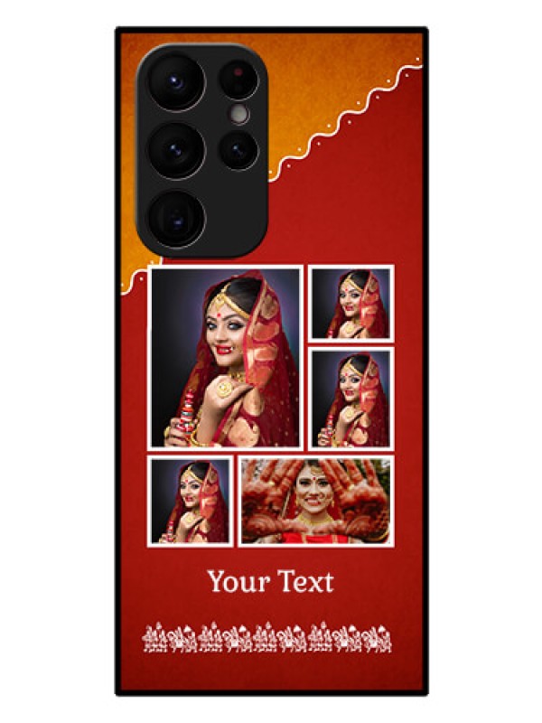Custom Galaxy S22 Ultra 5G Personalized Glass Phone Case - Wedding Pic Upload Design