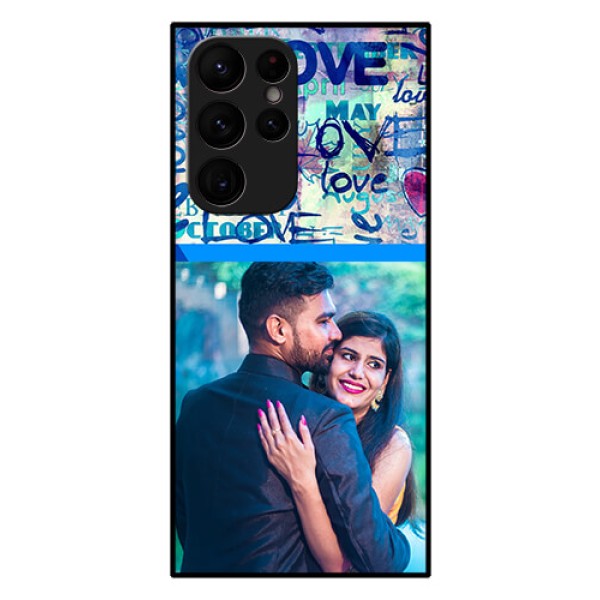 Galaxy S22 Ultra 5G Custom Glass Mobile Case - Colorful Love Design