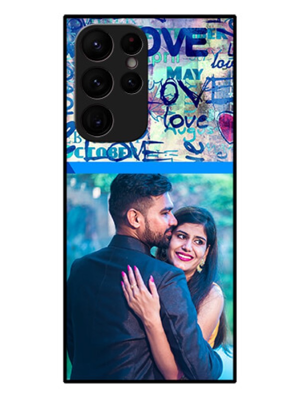 Custom Galaxy S22 Ultra 5G Custom Glass Mobile Case - Colorful Love Design
