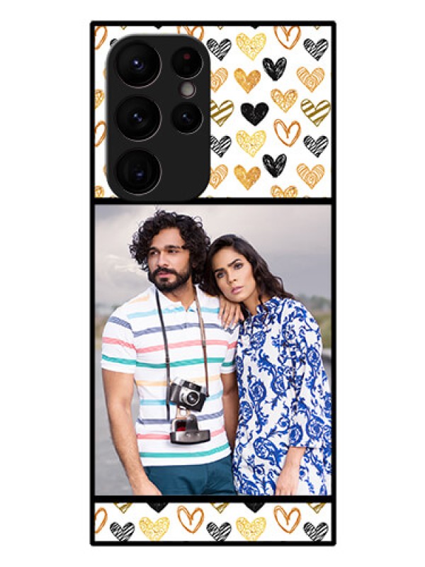 Custom Galaxy S22 Ultra 5G Photo Printing on Glass Case - Love Symbol Design