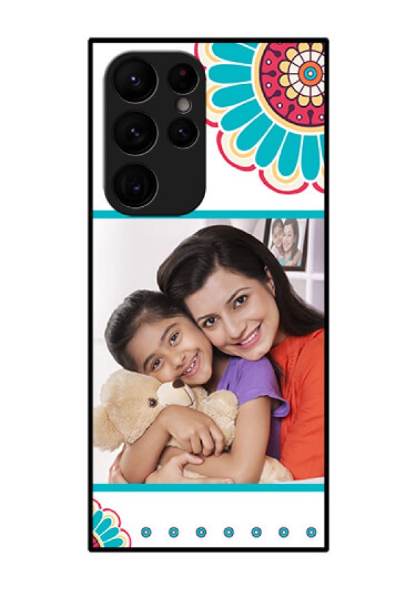 Galaxy S22 Ultra 5G Custom Glass Phone Case - Flower Design