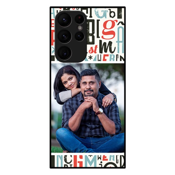 Galaxy S22 Ultra 5G Personalized Glass Phone Case - Alphabet Design