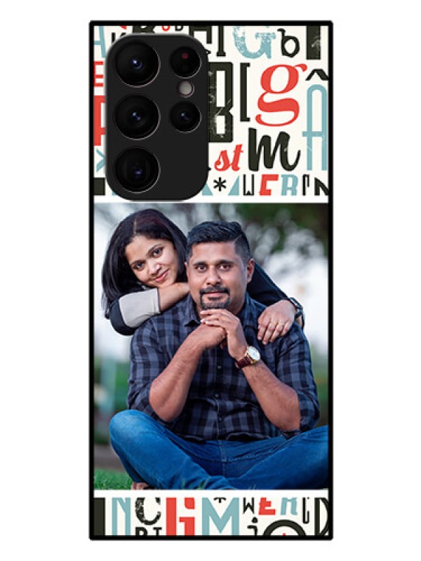 Custom Galaxy S22 Ultra 5G Personalized Glass Phone Case - Alphabet Design
