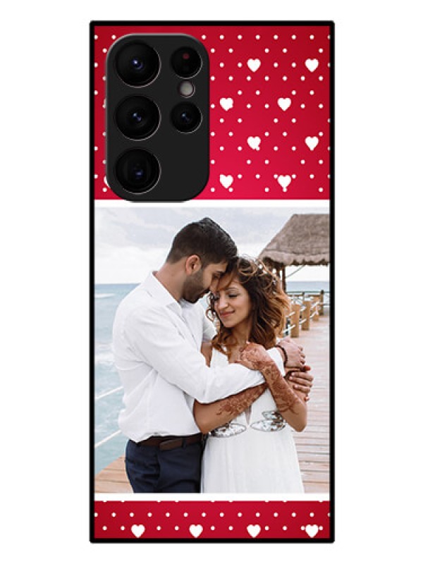 Custom Galaxy S22 Ultra 5G Photo Printing on Glass Case - Hearts Mobile Case Design