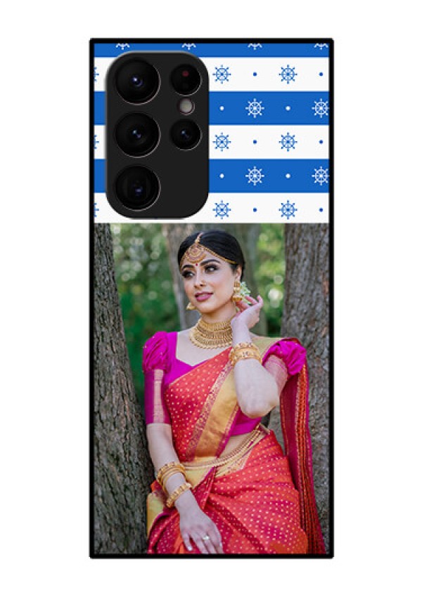 Galaxy S22 Ultra 5G Photo Printing on Glass Case - Snow Pattern Design