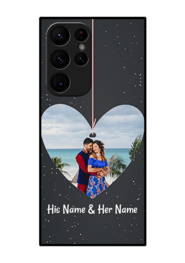 Galaxy S22 Ultra 5G Custom Glass Phone Case - Hanging Heart Design