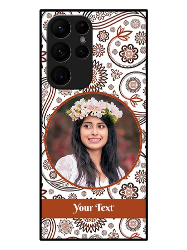 Custom Galaxy S22 Ultra 5G Custom Glass Mobile Case - Abstract Flower Design