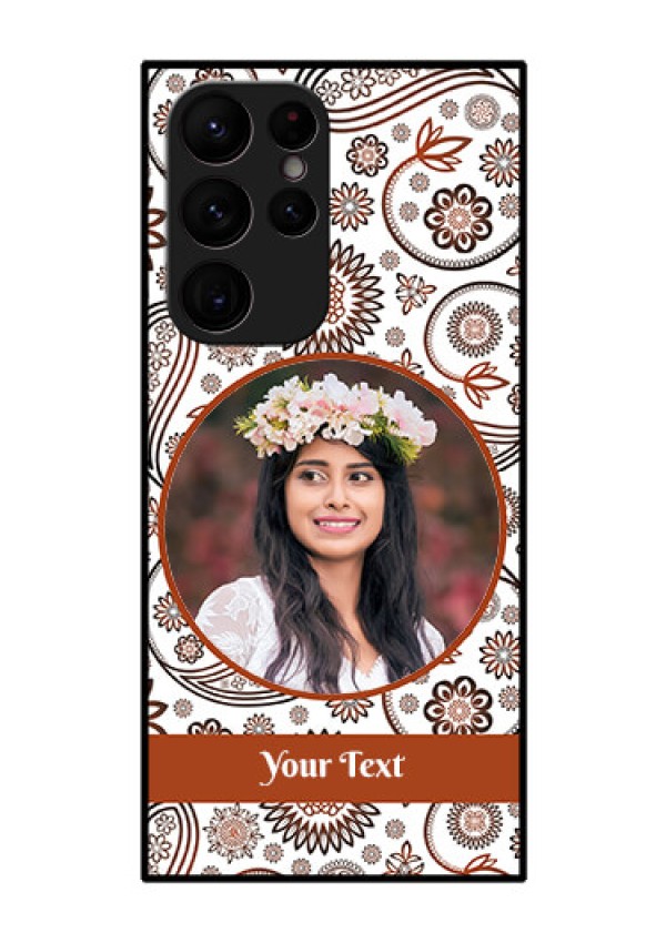 Galaxy S22 Ultra 5G Custom Glass Mobile Case - Abstract Flower Design