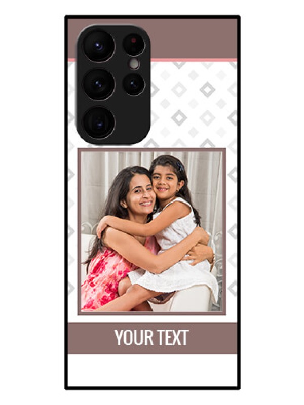 Custom Galaxy S22 Ultra 5G Photo Printing on Glass Case - Simple Diamond Design