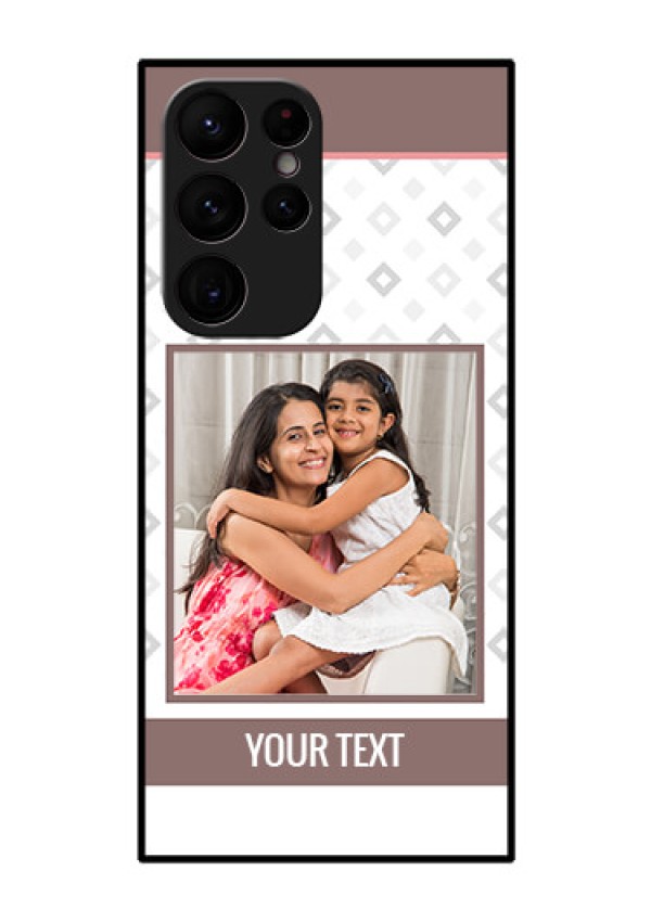 Galaxy S22 Ultra 5G Photo Printing on Glass Case - Simple Diamond Design