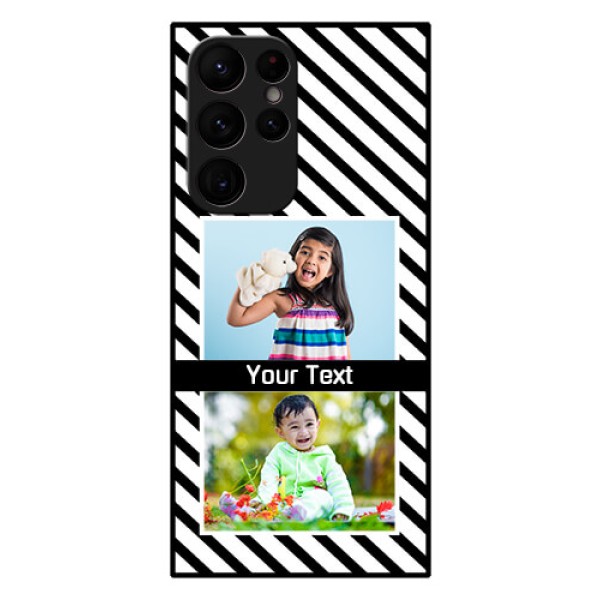 Galaxy S22 Ultra 5G Photo Printing on Glass Case - Black And White Stripes Design Galaxy S22 Ultra 5G Photo Printing on Glass Case - Black And White Stripes Design