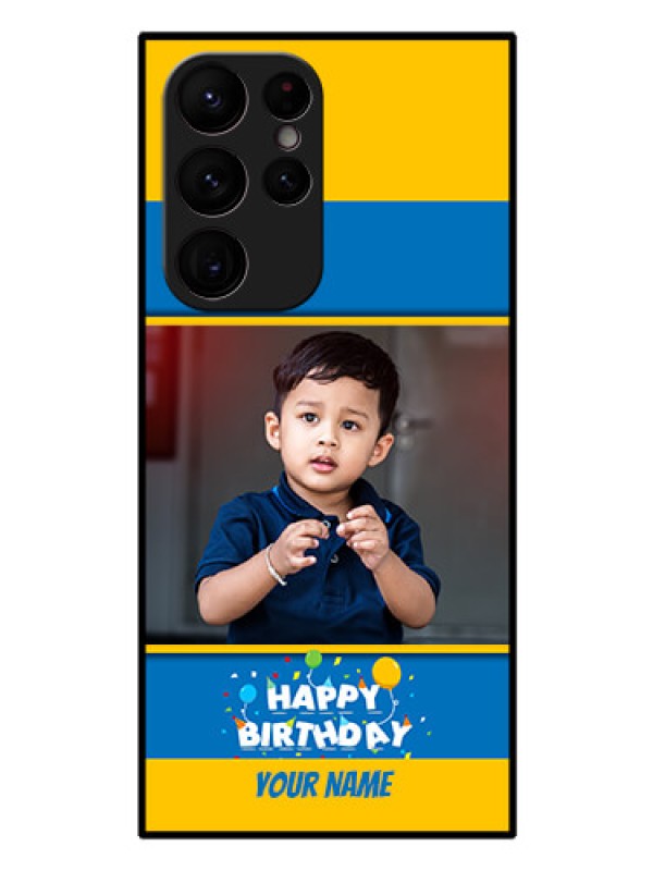 Custom Galaxy S22 Ultra 5G Custom Glass Mobile Case - Birthday Wishes Design