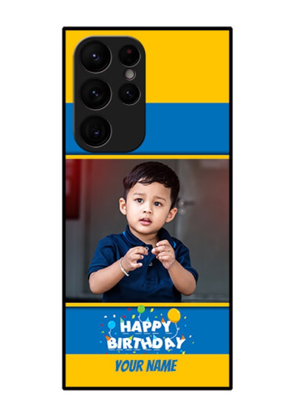 Galaxy S22 Ultra 5G Custom Glass Mobile Case - Birthday Wishes Design