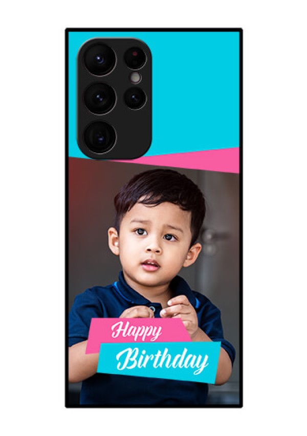 Galaxy S22 Ultra 5G Personalized Glass Phone Case - Image Holder with 2 Color Design