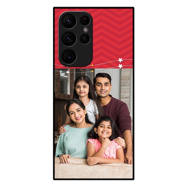 Galaxy S22 Ultra 5G Personalized Glass Phone Case - Happy Family Design