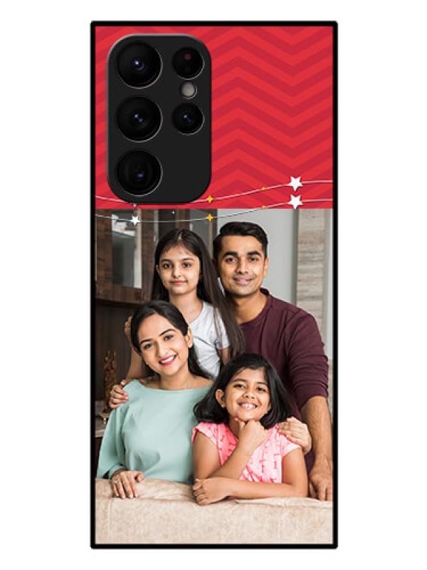 Custom Galaxy S22 Ultra 5G Personalized Glass Phone Case - Happy Family Design