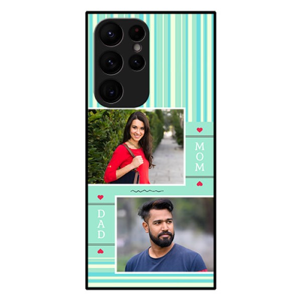 Galaxy S22 Ultra 5G Custom Glass Phone Case - Mom & Dad Pic Design Galaxy S22 Ultra 5G Custom Glass Phone Case - Mom & Dad Pic Design
