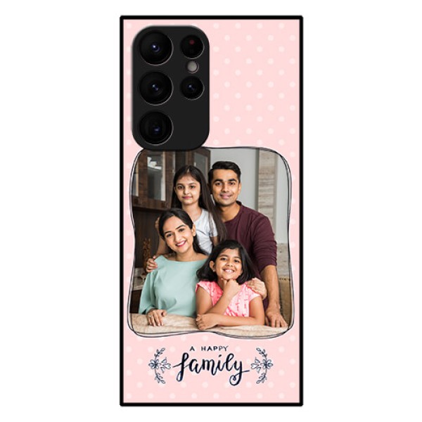 Galaxy S22 Ultra 5G Custom Glass Phone Case - Family with Dots Design Galaxy S22 Ultra 5G Custom Glass Phone Case - Family with Dots Design