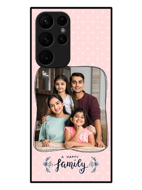 Custom Galaxy S22 Ultra 5G Custom Glass Phone Case - Family with Dots Design
