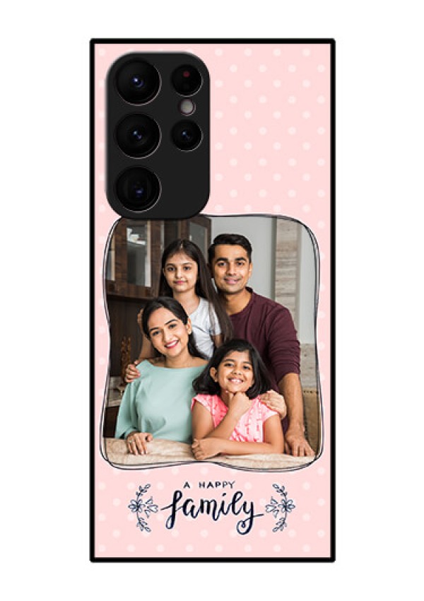 Galaxy S22 Ultra 5G Custom Glass Phone Case - Family with Dots Design