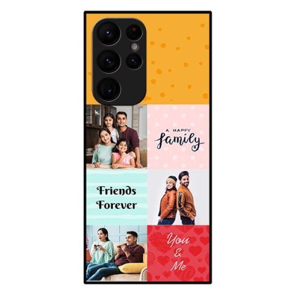 Galaxy S22 Ultra 5G Personalized Glass Phone Case - Images with Quotes Design