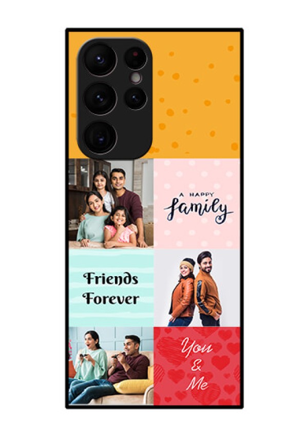 Galaxy S22 Ultra 5G Personalized Glass Phone Case - Images with Quotes Design