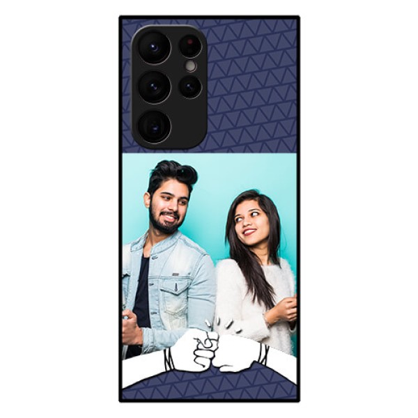 Galaxy S22 Ultra 5G Photo Printing on Glass Case - with Best Friends Design Galaxy S22 Ultra 5G Photo Printing on Glass Case - with Best Friends Design