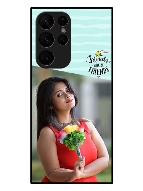 Custom Galaxy S22 Ultra 5G Custom Glass Phone Case - Friends Picture Icon Design