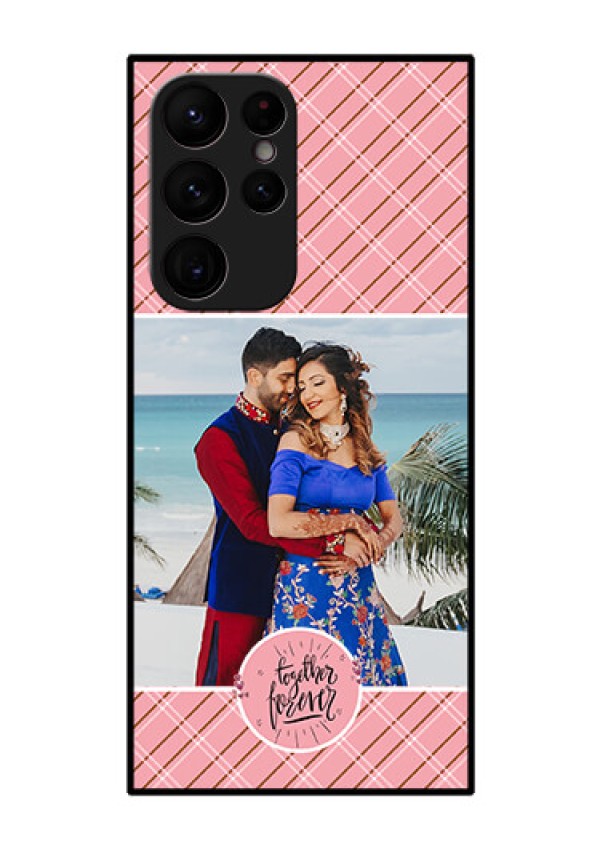 Galaxy S22 Ultra 5G Personalized Glass Phone Case - Together Forever Design