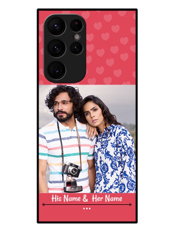 Custom Galaxy S22 Ultra 5G Photo Printing on Glass Case - Simple Love Design