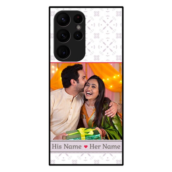 Galaxy S22 Ultra 5G Custom Glass Mobile Case - with Photo and Ethnic Design Galaxy S22 Ultra 5G Custom Glass Mobile Case - with Photo and Ethnic Design