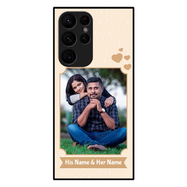 Galaxy S22 Ultra 5G Custom Glass Phone Case - with confetti love design