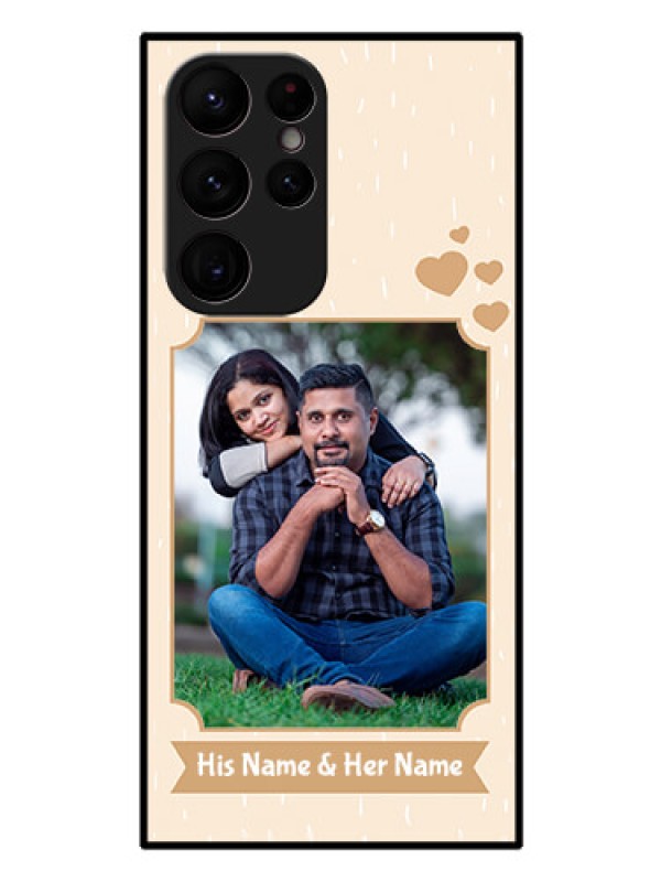 Custom Galaxy S22 Ultra 5G Custom Glass Phone Case - with confetti love design