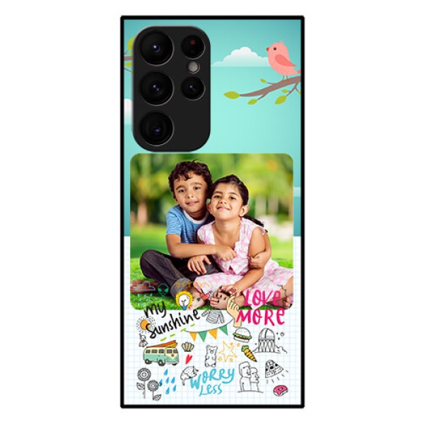 Galaxy S22 Ultra 5G Photo Printing on Glass Case - Doodle love Design