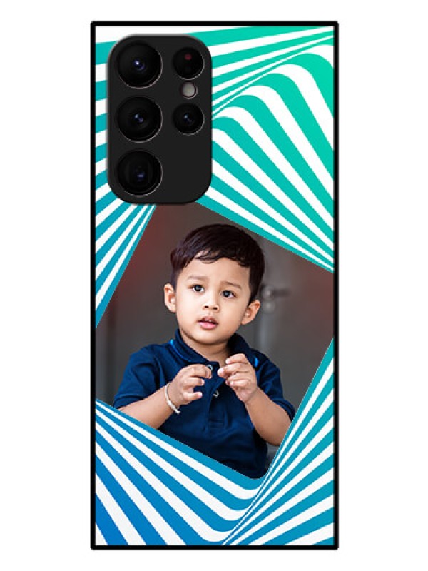 Custom Galaxy S22 Ultra 5G Personalized Glass Phone Case - Abstract Spiral Design