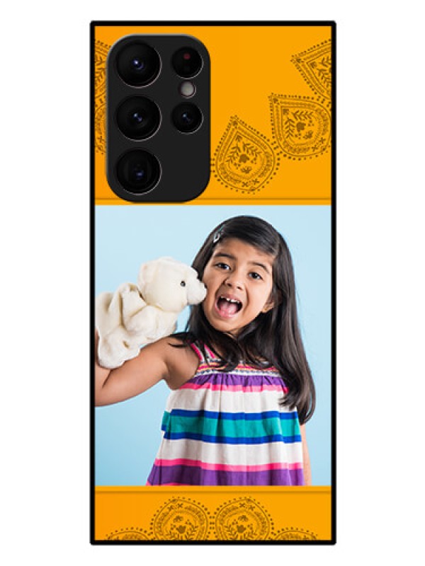 Custom Galaxy S22 Ultra 5G Personalized Glass Phone Case - Photo Wedding Design