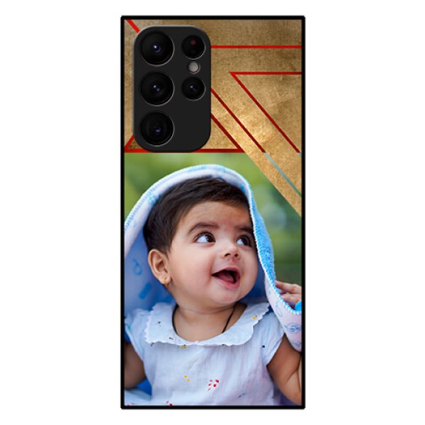 Galaxy S22 Ultra 5G Personalized Glass Phone Case - Gradient Abstract Texture Design
