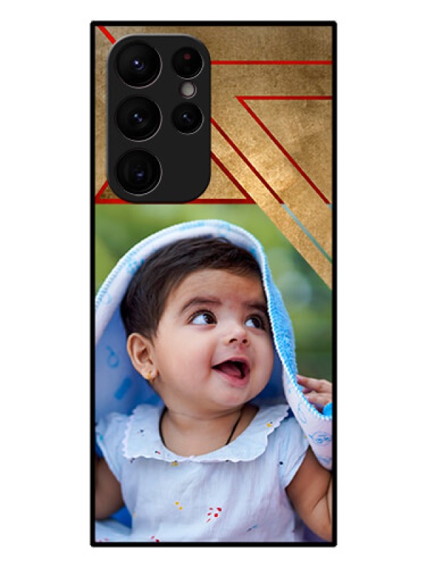 Custom Galaxy S22 Ultra 5G Personalized Glass Phone Case - Gradient Abstract Texture Design