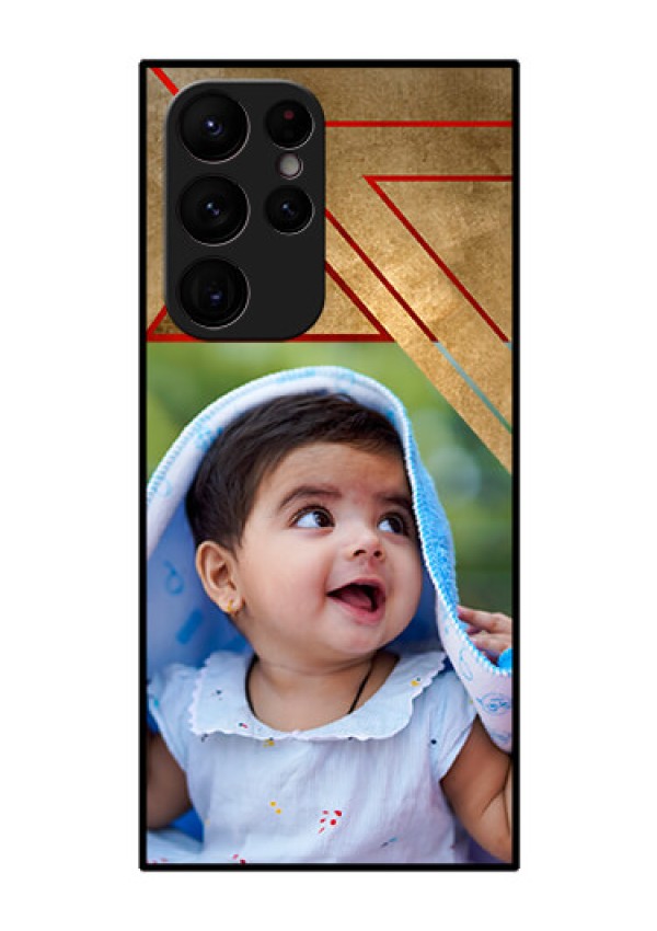 Galaxy S22 Ultra 5G Personalized Glass Phone Case - Gradient Abstract Texture Design